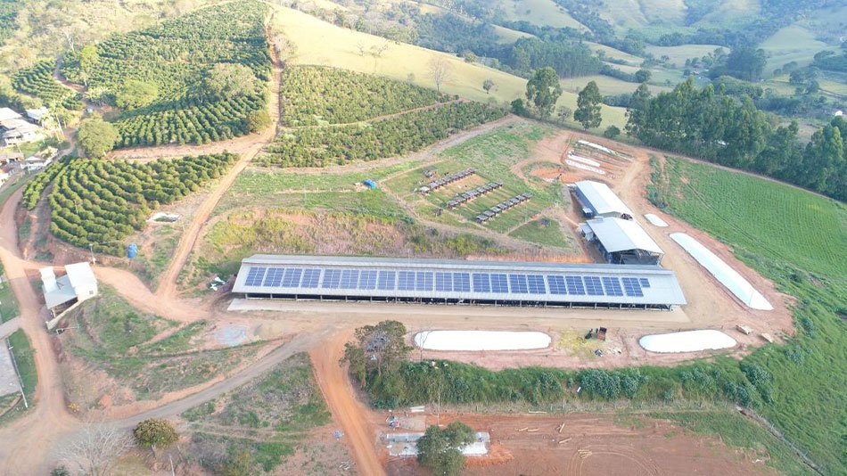 Sistema fotovoltaico no ambiente rural para alojamento para gado leiteiro